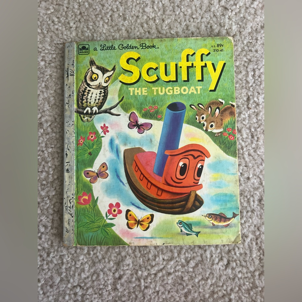 2/$10 SALE. Vintage Scuffy the Tugboat – A Little Golden Book